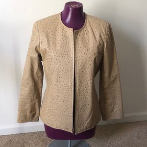 Dana Buchman Lambskin Jacket Zip Up